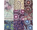 9 Australian Aboriginal Fabric Precut 9 1/2" squares - Pack 4